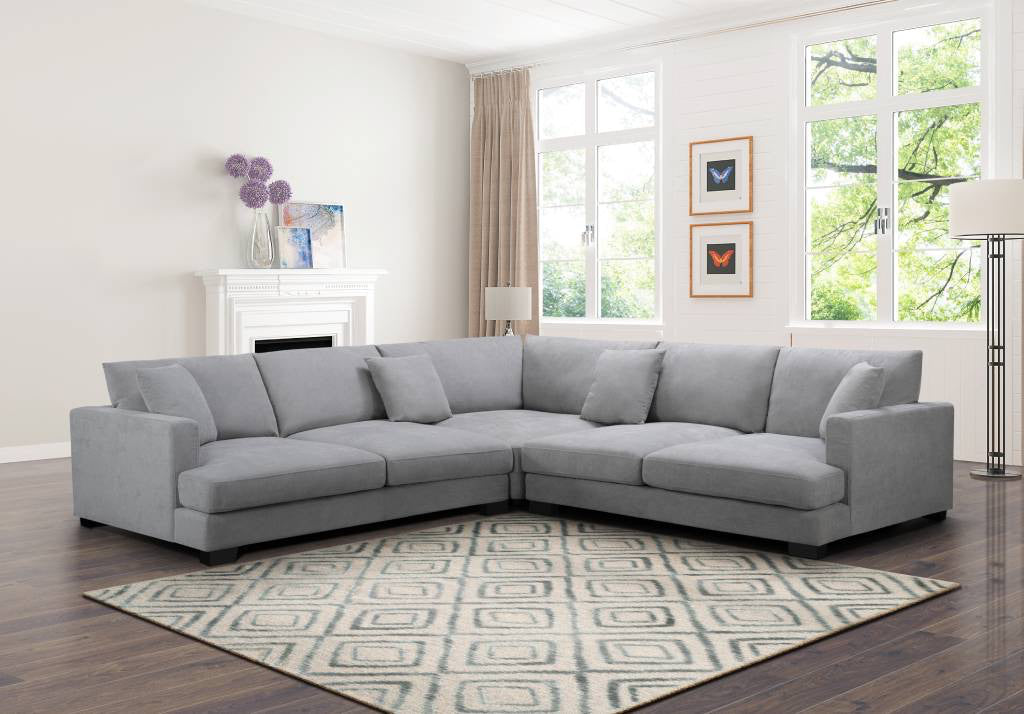 Manhattan Deep Seat Corner Fabric Lounge -Light Grey