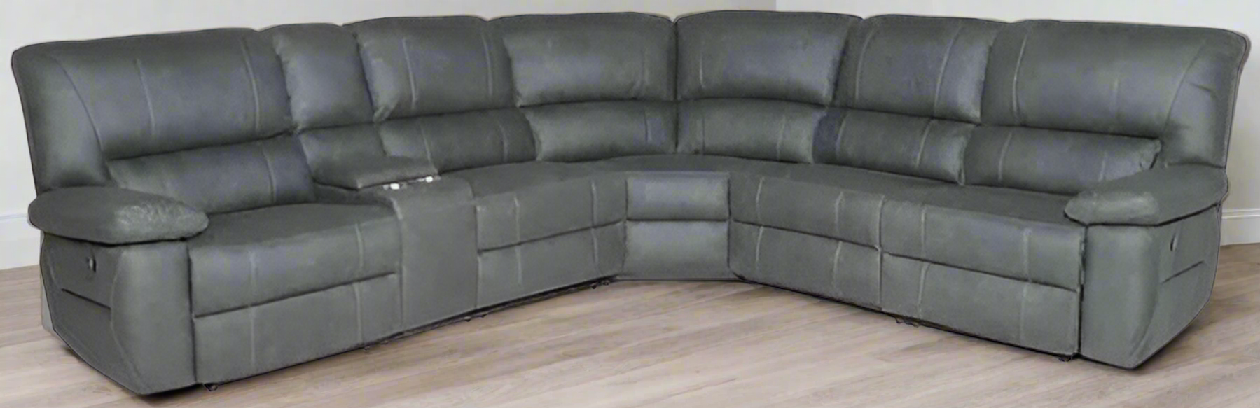 Jersey Corner Modular W/ BOTH End Recliner Lounge-Jet
