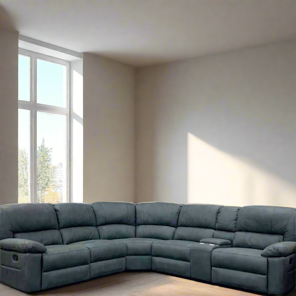 Jersey Corner Modular W/ BOTH End Recliner Lounge-Jet