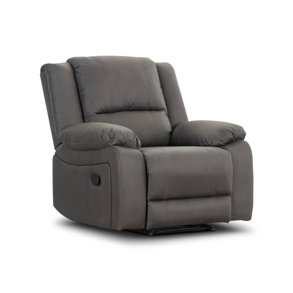 Captain 3 Seater Lounge with 2 Single Recliner Rhino Suede Set- Latte