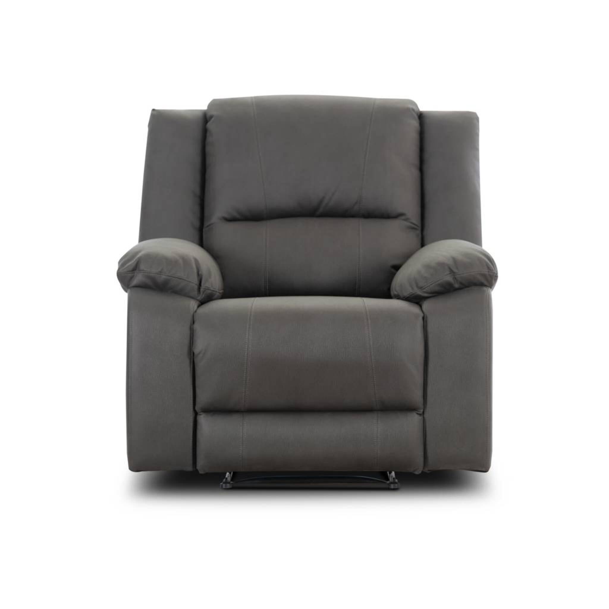 Captain 3 Seater Lounge with 2 Single Recliner Rhino Suede Set- Latte