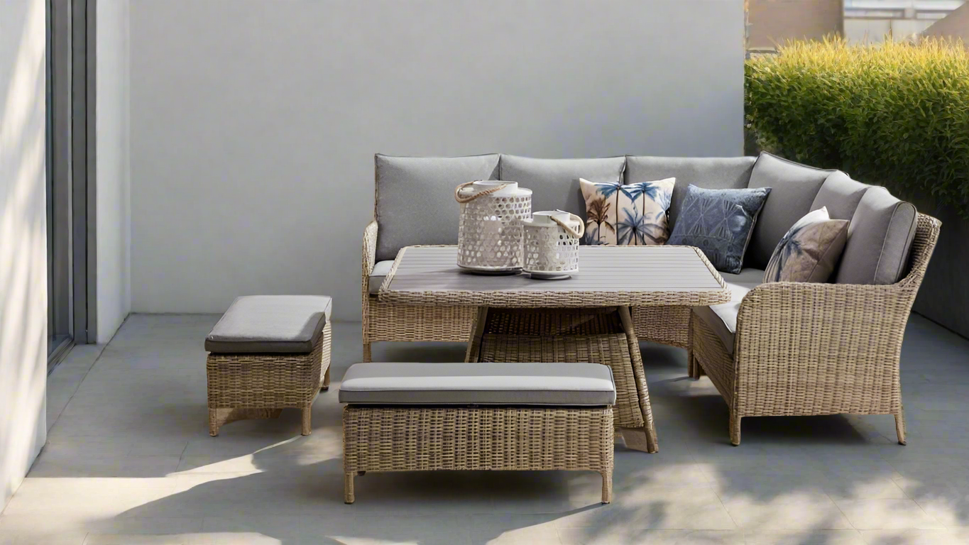 Rowen Outdoor 6PC Corner Dining Set -Grey
