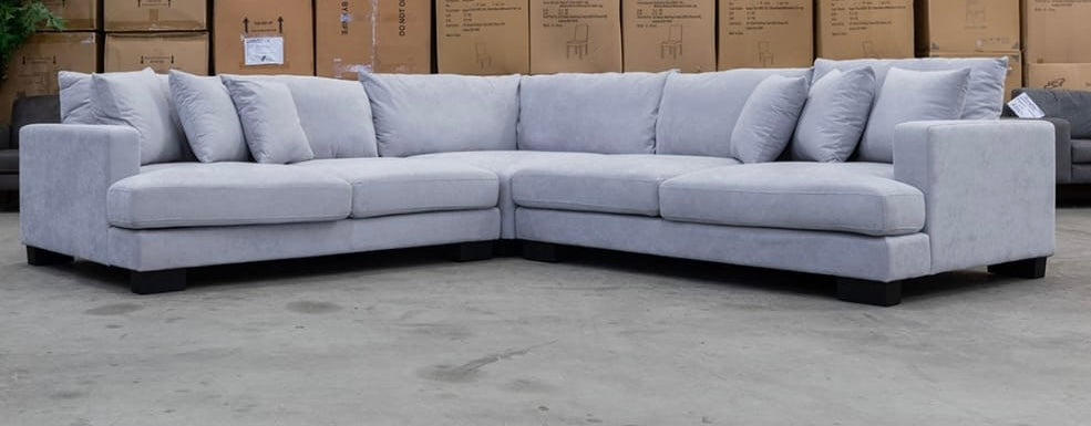 Manhattan Deep Seat Corner Fabric Lounge -Light Grey