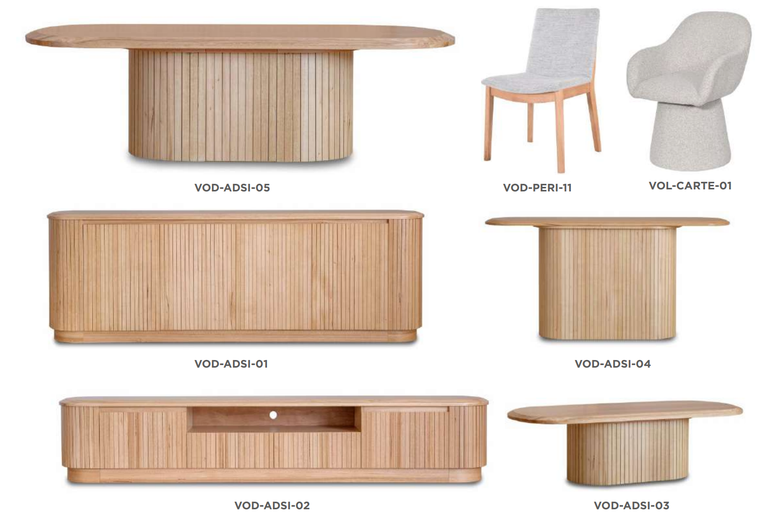 Adsila Collection — Natural Elegance Craftsmanship Coffee Table -Natural Ash