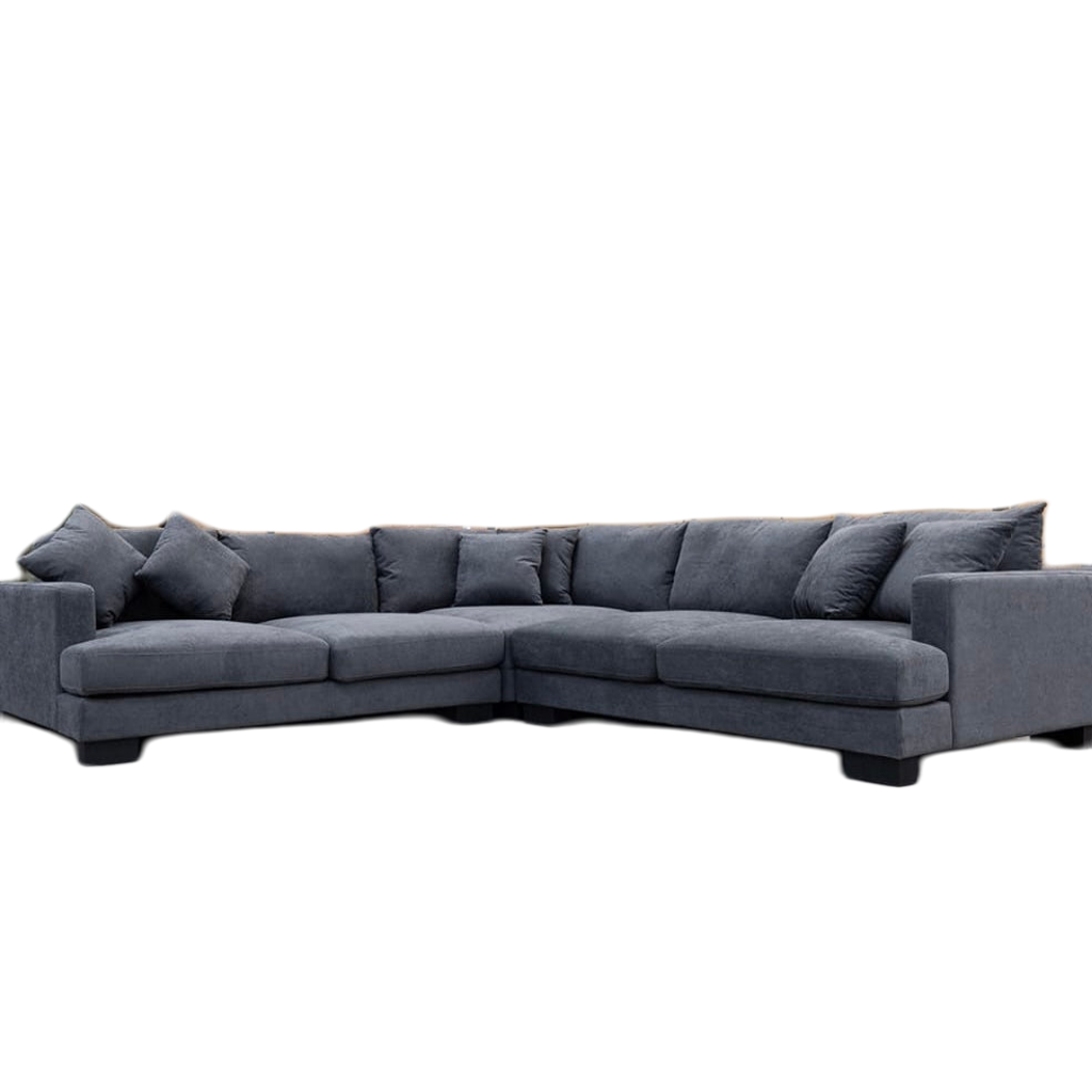 Manhattan Deep Seat Corner Fabric Lounge - Dark Grey