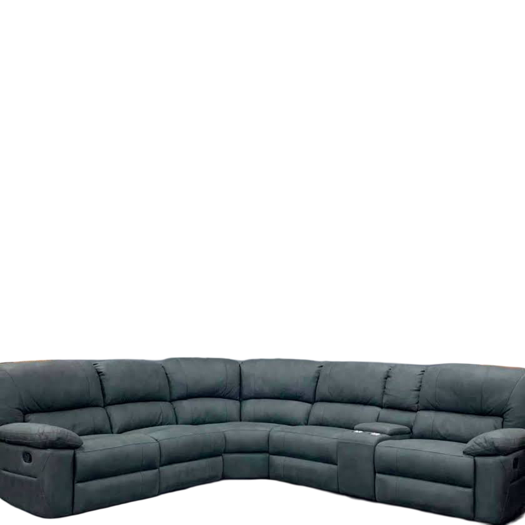 Jersey Corner Modular W/ BOTH End Recliner Lounge-Jet