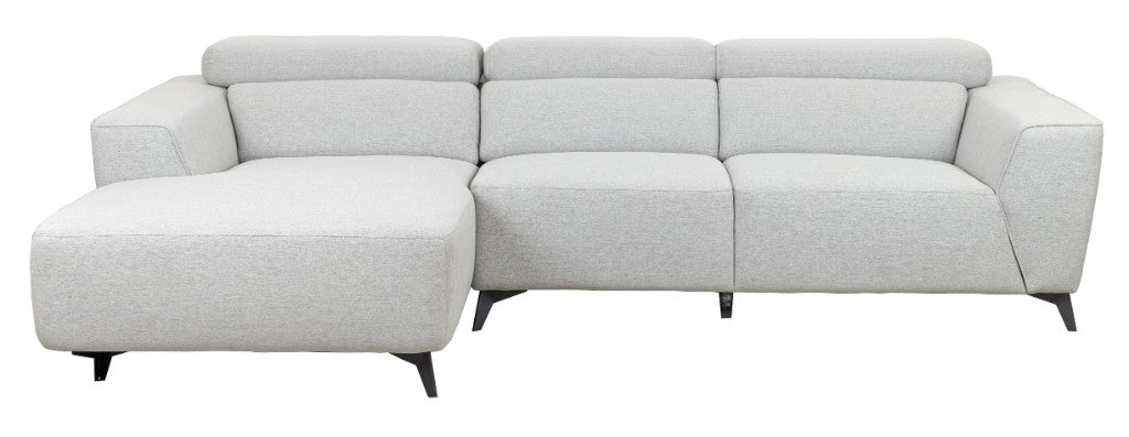 Lincoln Fabric 2.5 Seater Left Hand Chaise Sofa- Mist Grey