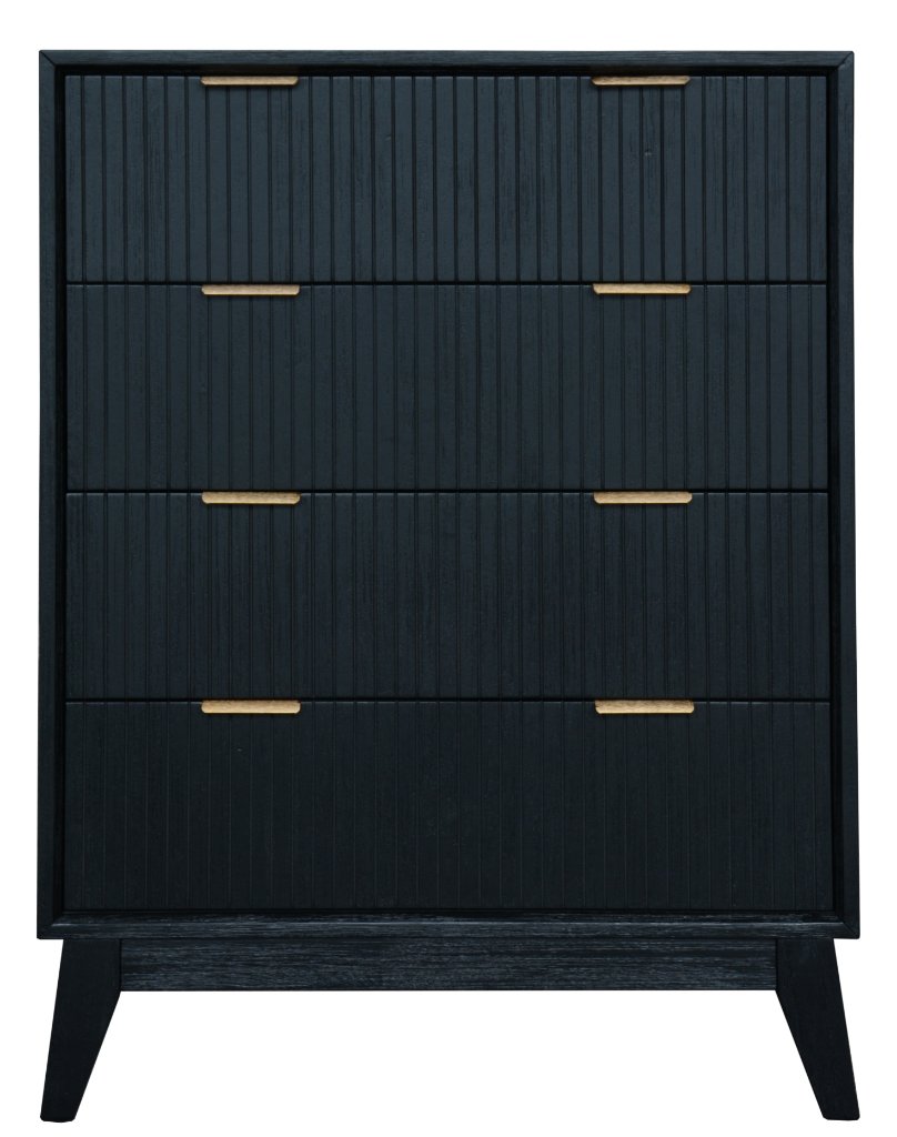Ella 4 Drawers Tallboy-Black