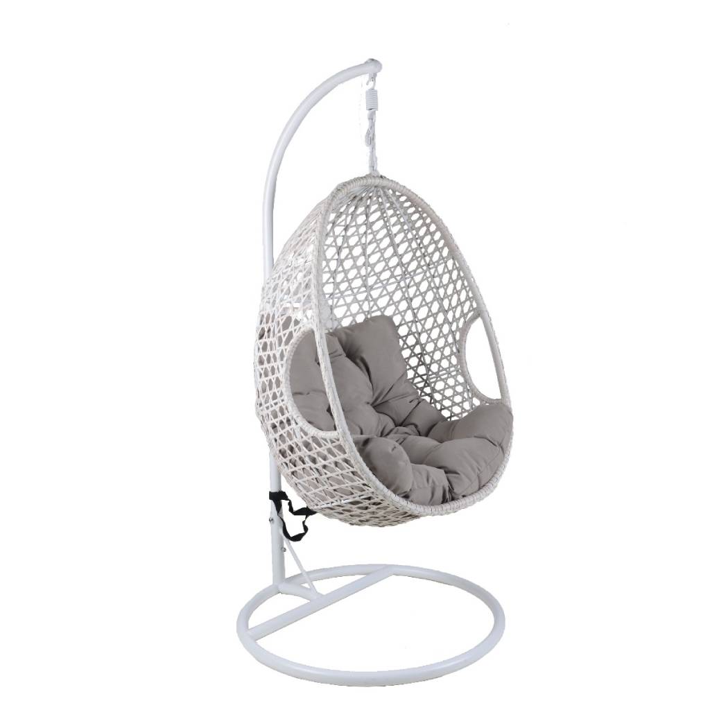Sorento Foldable Hanging Egg Chair -WHITE/ GREY