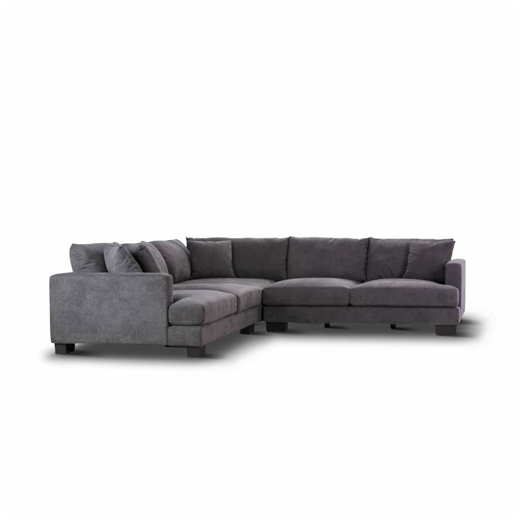 Manhattan Deep Seat Corner Fabric Lounge - Dark Grey