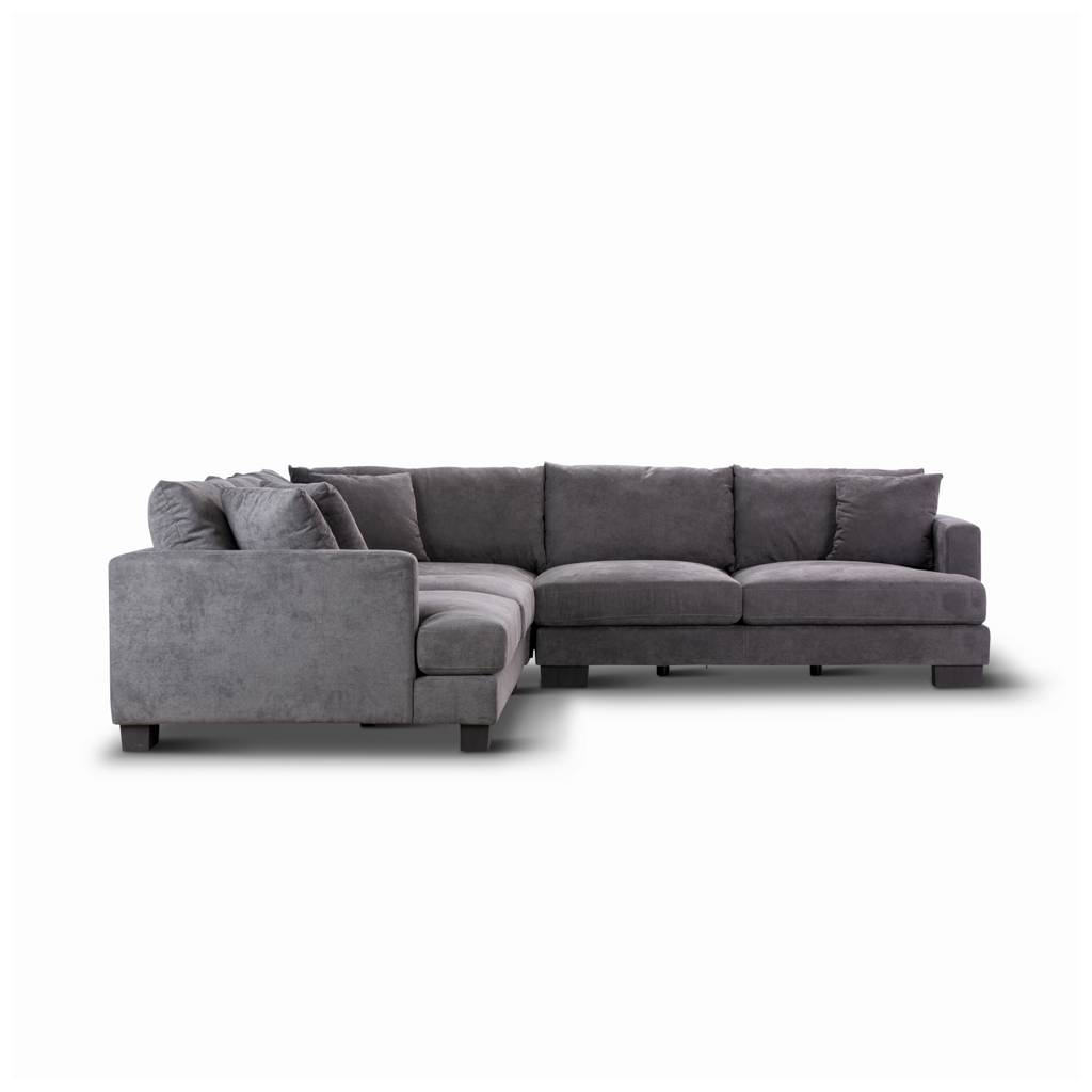 Manhattan Deep Seat Corner Fabric Lounge - Dark Grey