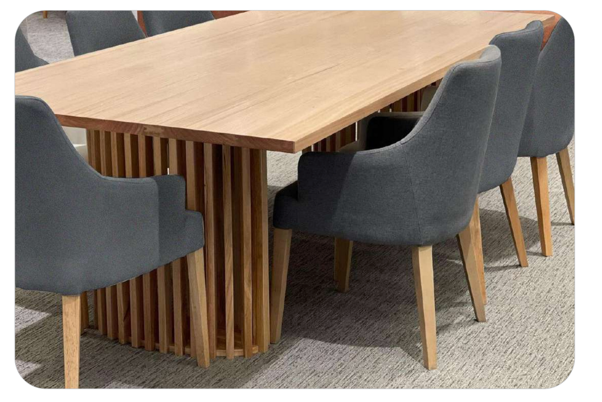 Callanna Contemporary Dining Collection in Natural Blue Gum Finish