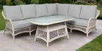 Madvix Outdoor Wicker Corner Lounge Set- Brown Light Grey