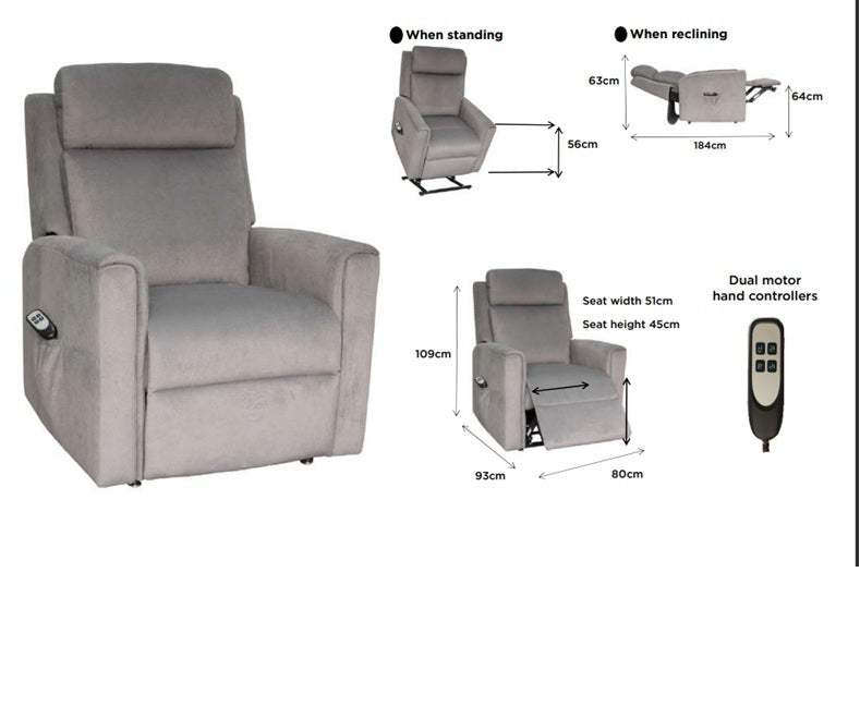 ASCOVIX FAB LIFT CHAIR-DARK GRY