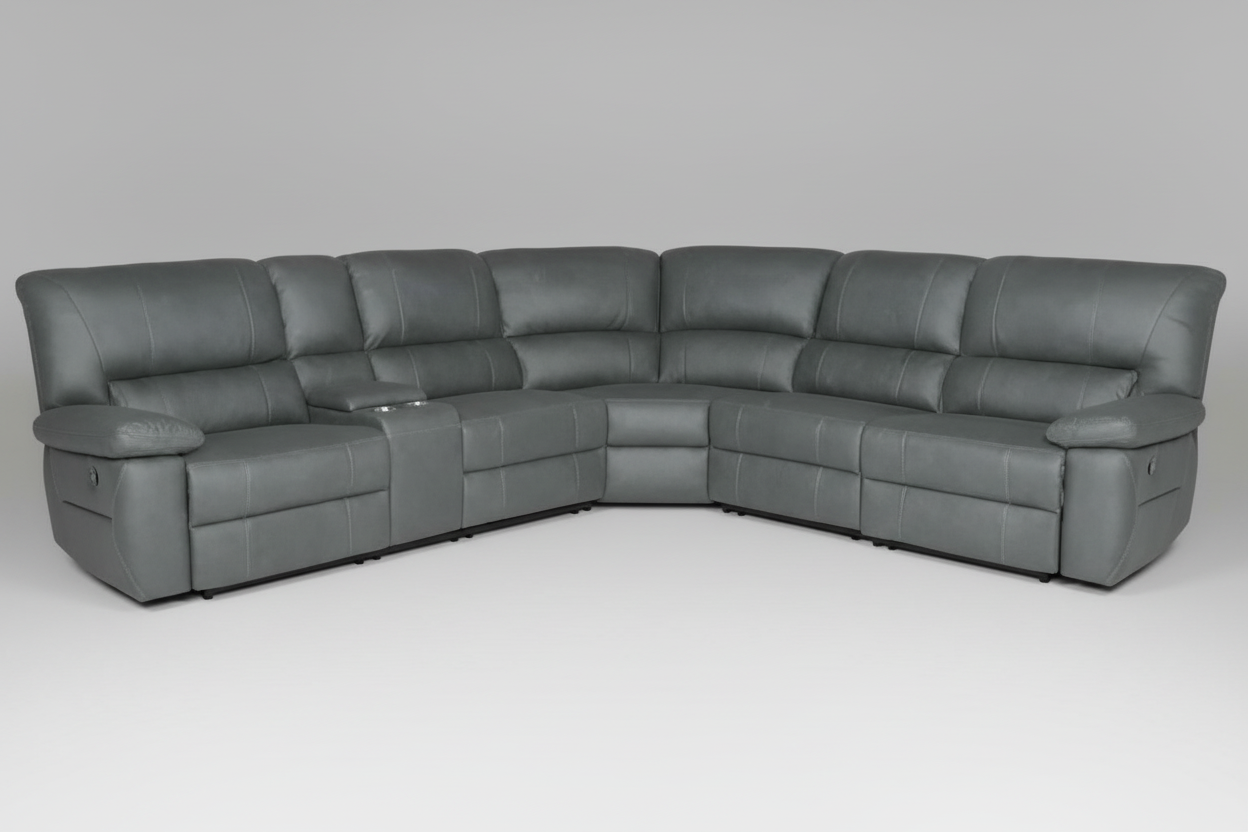 Jersey Corner Modular W/ BOTH End Recliner Lounge-Jet