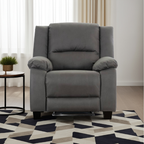 Captvix Single Electric Recliner Lounge Rhino Suede Fabric - Latte