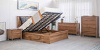 Athevix Gas Lift Storage King Bed- Natural