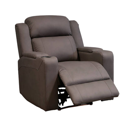 Home Cinema Single Seater Electric Recliner Rhino Suede Fabric Sofa Grey