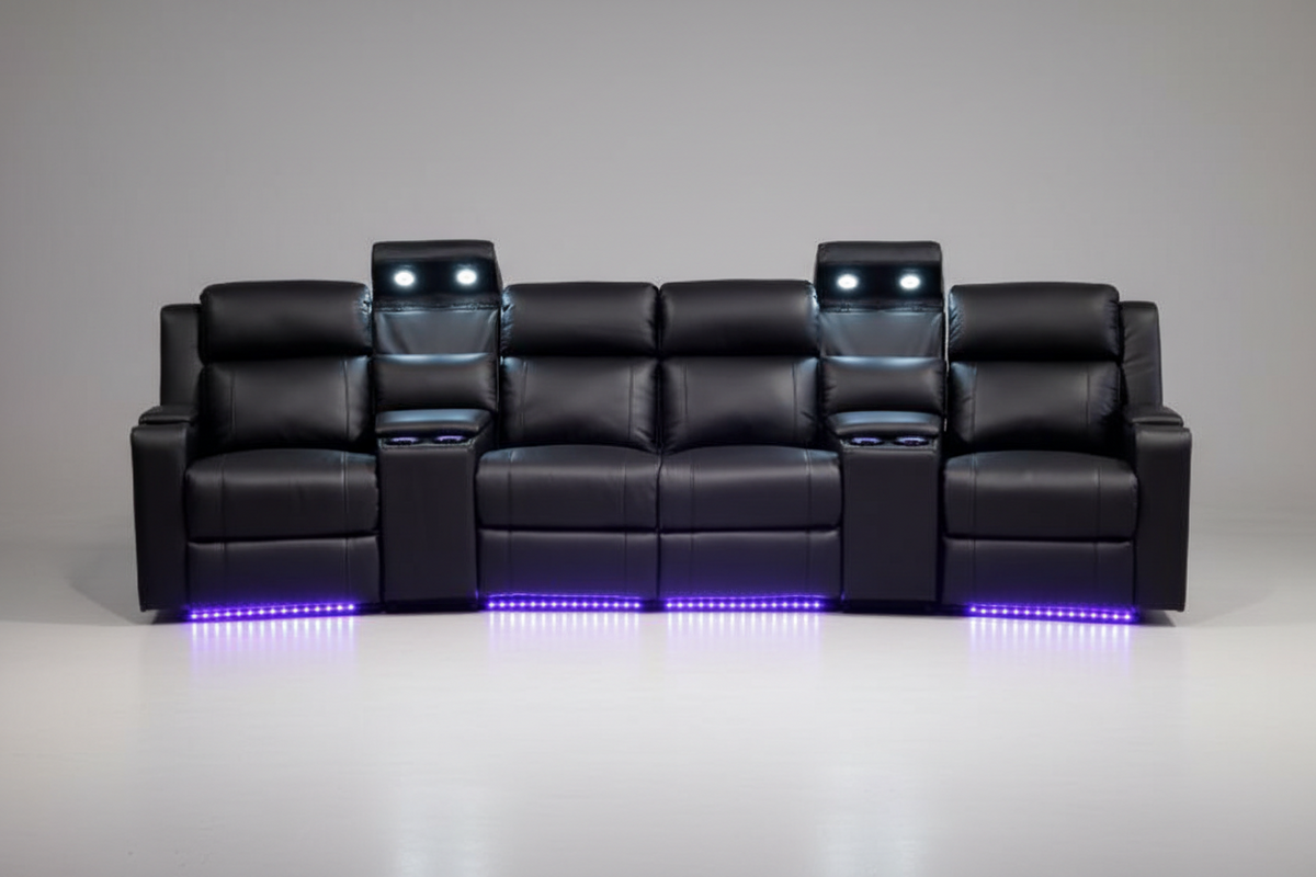 Home Cinema Electric Recliner Rhino Fabric Sofa
