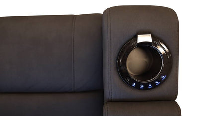 Home Cinema 4 Seater Leather Electric Recliner Sofa Black