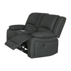 Captvix 2 Seater Rhino Suede Fabric Electric Recliner Lounge Jet