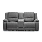 Captvix 2 Seater Rhino Suede Fabric Electric Recliner Lounge Latte