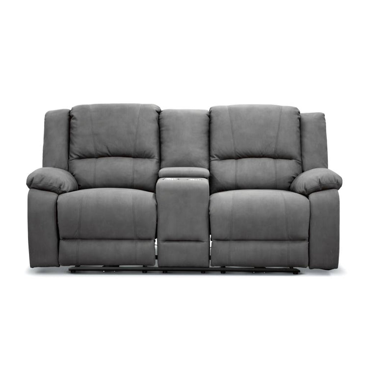 Captvix 2 Seater Rhino Suede Fabric Electric Recliner Lounge Latte