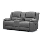 Captvix 2 Seater Rhino Suede Fabric Electric Recliner Lounge Latte