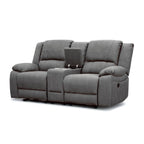 Captvix 2 Seater Rhino Suede Fabric Electric Recliner Lounge Latte