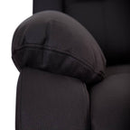 Captvix 3 Seater Lounge with 2 Single Recliner Rhino Fabric Set -Black Onyx