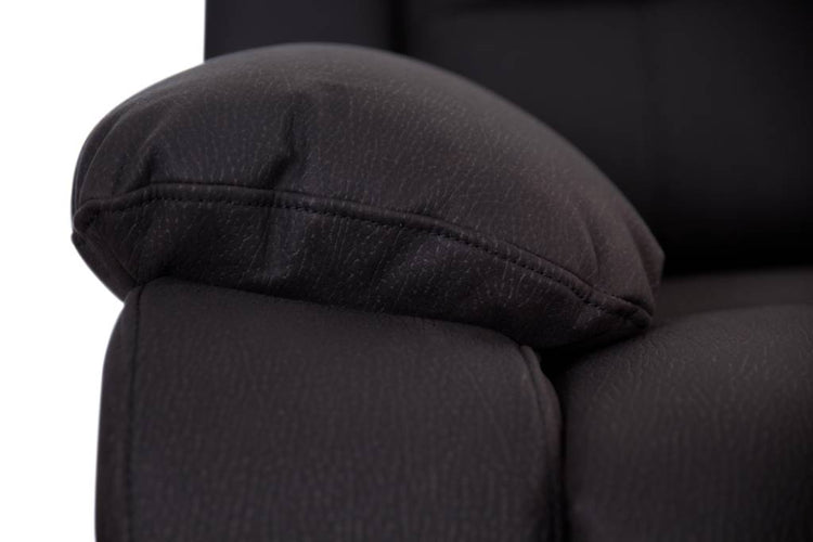 Captvix 2 Seater Rhino Suede Fabric Electric Recliner Lounge -Black Onyx