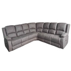 Captvix 7 Seater Corner Modular Rhino Suede Electric Recliner Lounge- Latte