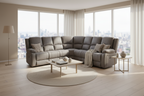Gray sectional sofa on a white background