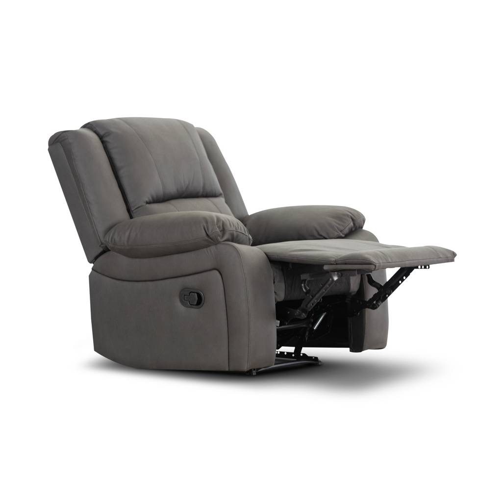 OFFO Captain Single Electric Recliner Lounge Rhino Suede Fabric - Latte