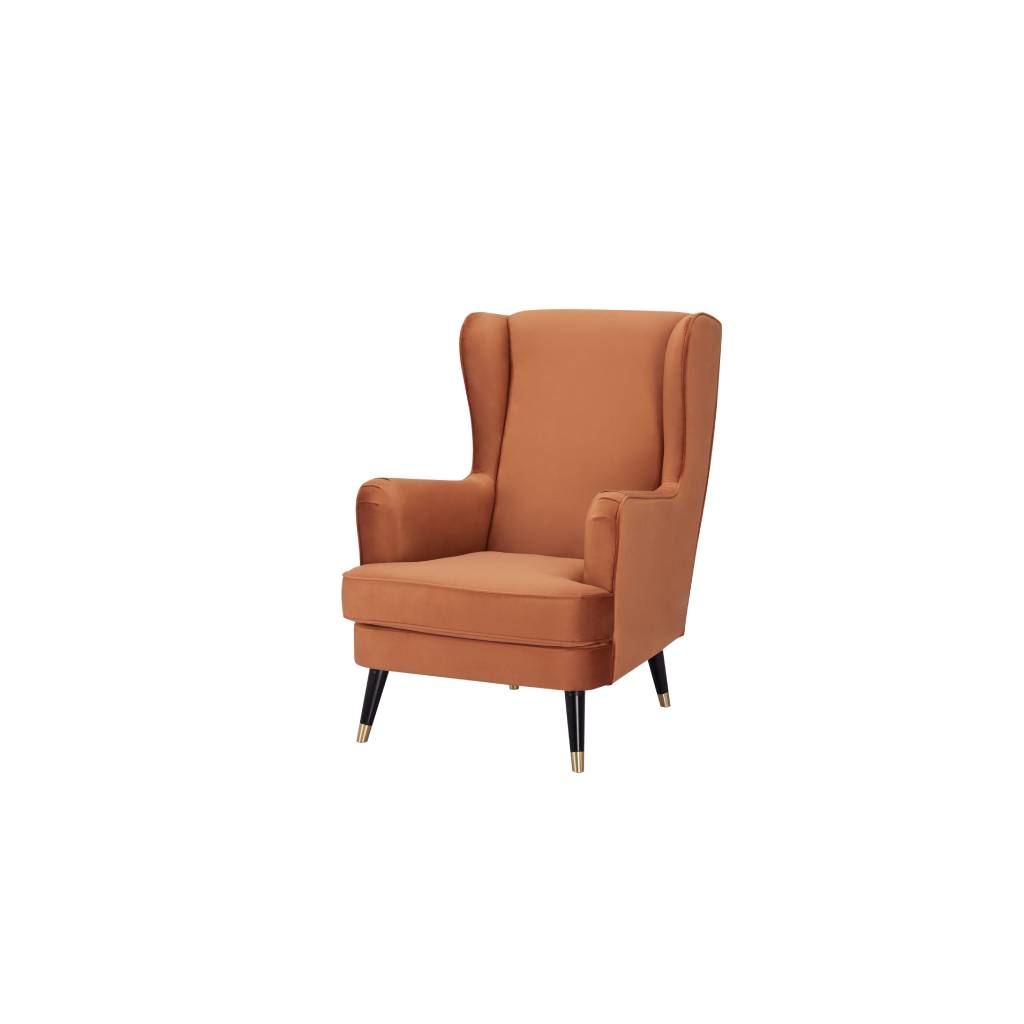 Cooper Wing Arm Chair Luxury Velvet - Blush