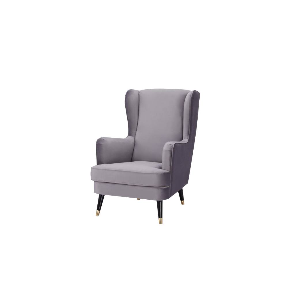 Cooper Wing Arm Chair Luxury Velvet - Navy