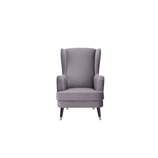 Cooper Wing Arm Chair Luxury Velvet - Grey