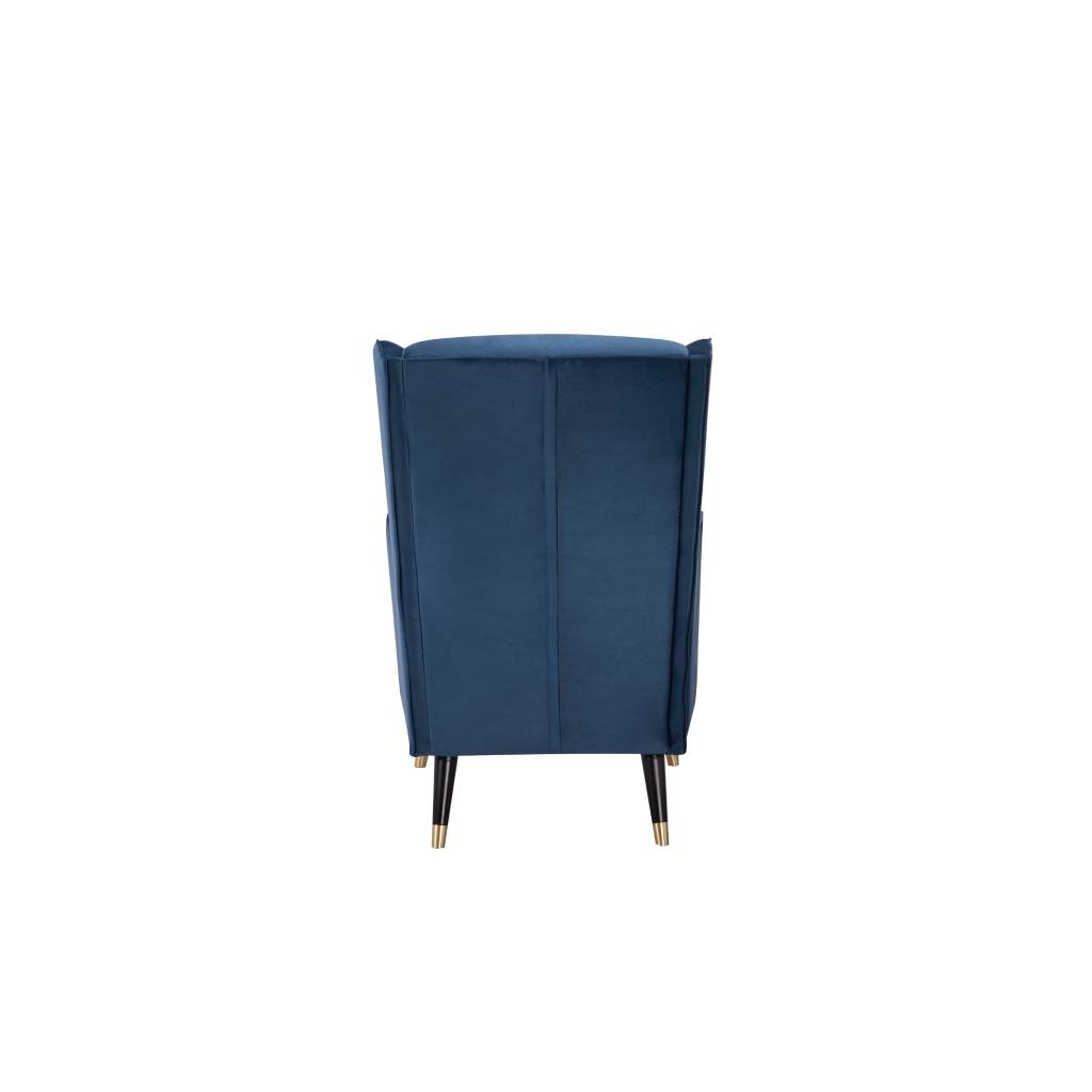 Cooper Wing Arm Chair Luxury Velvet - Navy