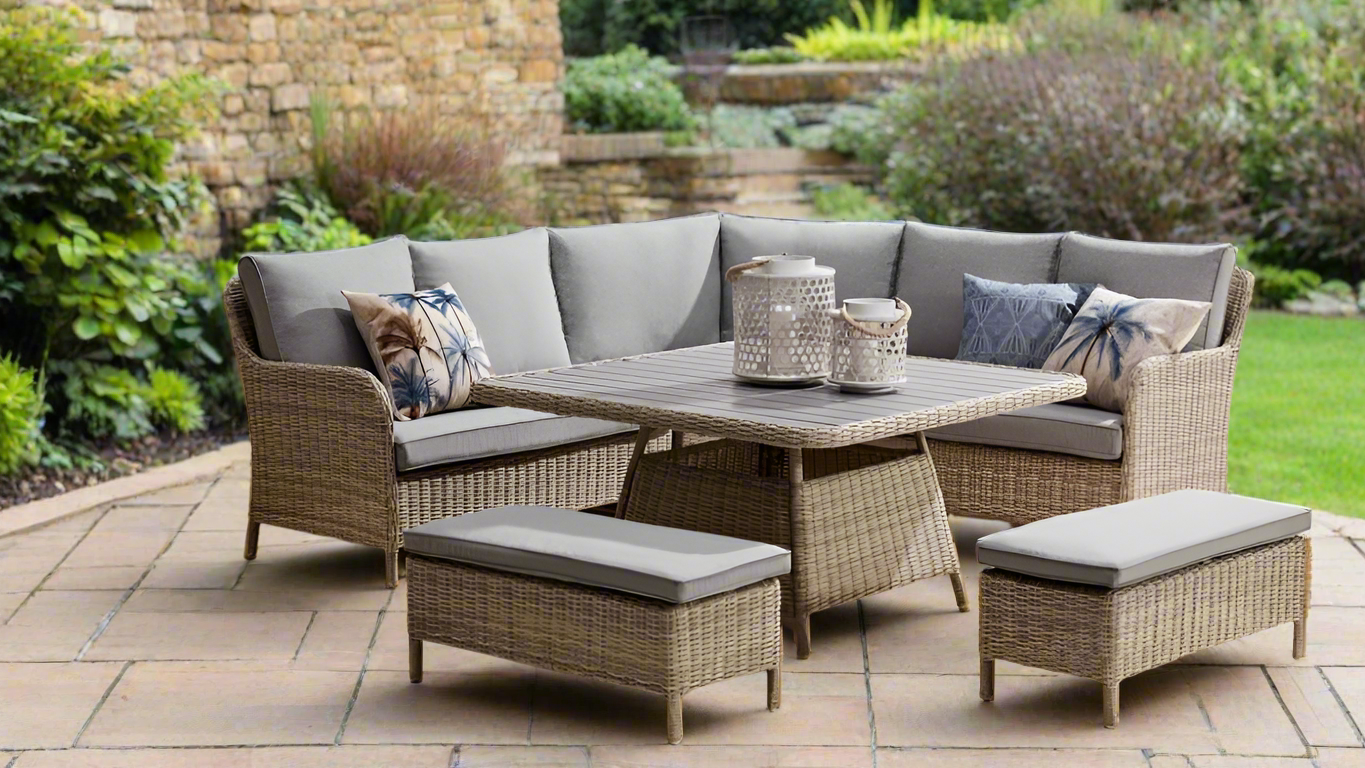 Rowen Outdoor  6PC Corner Dining Set -Grey