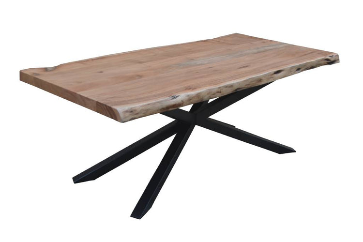 Elvix Live Edge 180CM Dining Table Plus 6 Chair Kit-Natural