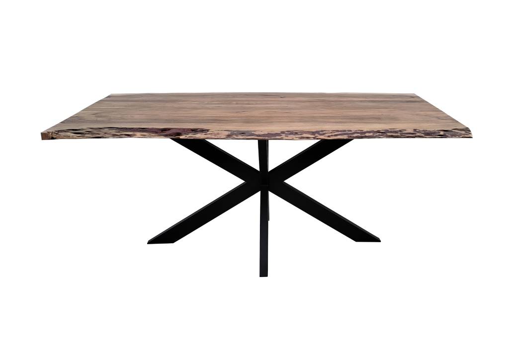Elvix Live Edge 180CM Dining Table Plus 6 Chair Kit-Natural