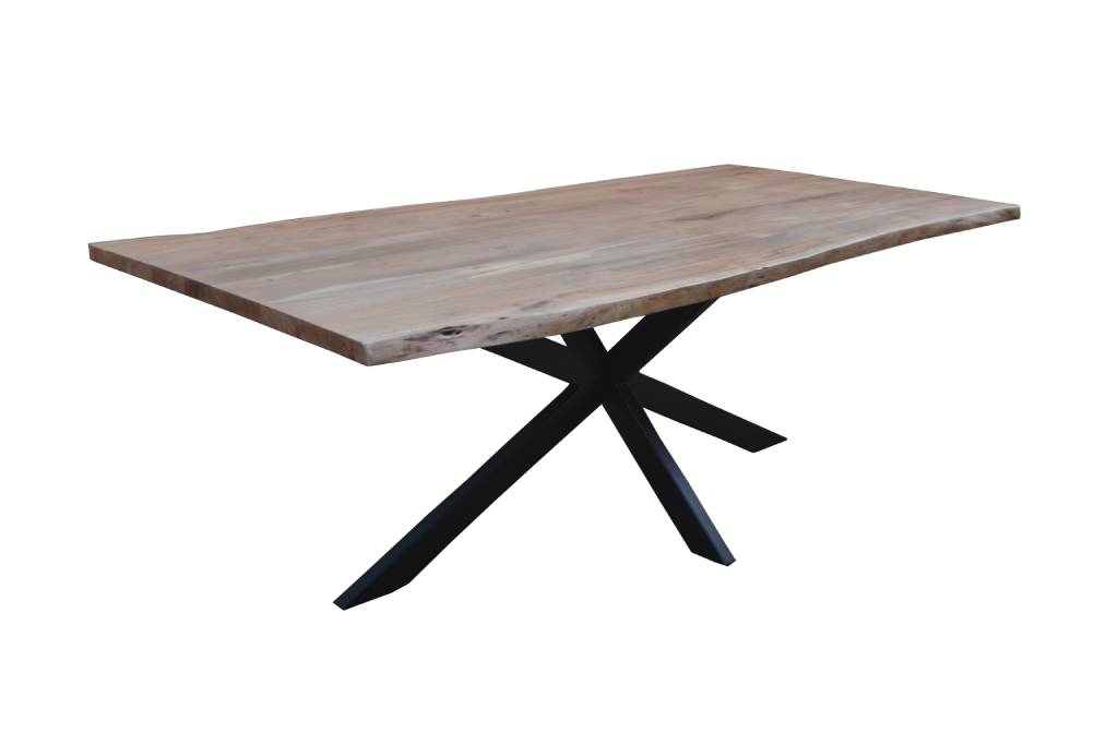 Elvix Live Edge 180CM Dining Table Plus 6 Chair Kit-Natural