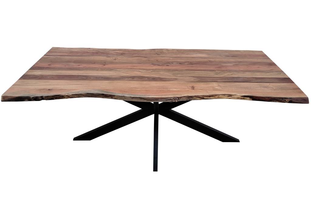 Elvix Live Edge 180CM Dining Table Plus 6 Chair Kit-Natural