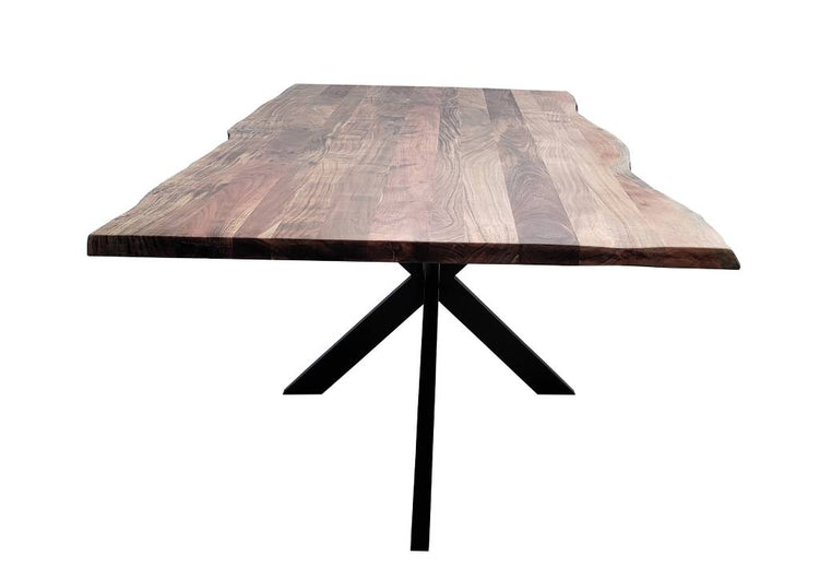 Elvix Live Edge 180CM Dining Table Plus 6 Chair Kit-Natural