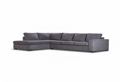 Mila Fabric 3 Seater LHF Chaise Sofa Bed -Dark Grey