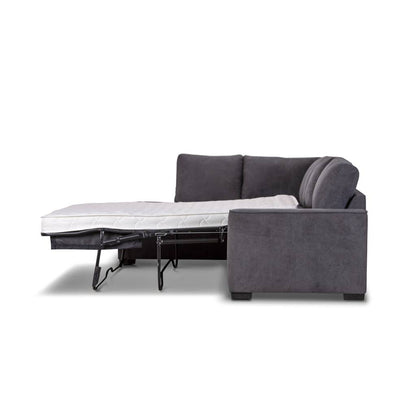 Mila Fabric 3 Seater LHF Chaise Sofa Bed -Dark Grey