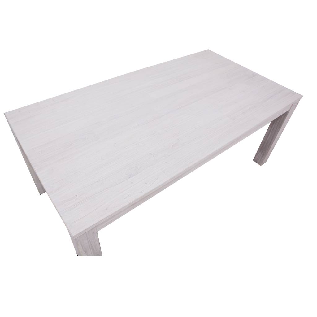 Flora White Brushed Timber 225cm Dining Table