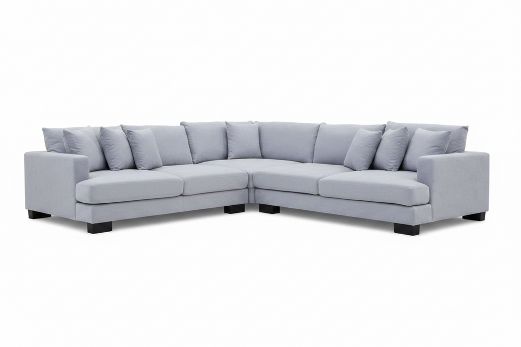 Manhattan Deep Seat Corner Fabric Lounge -Light Grey