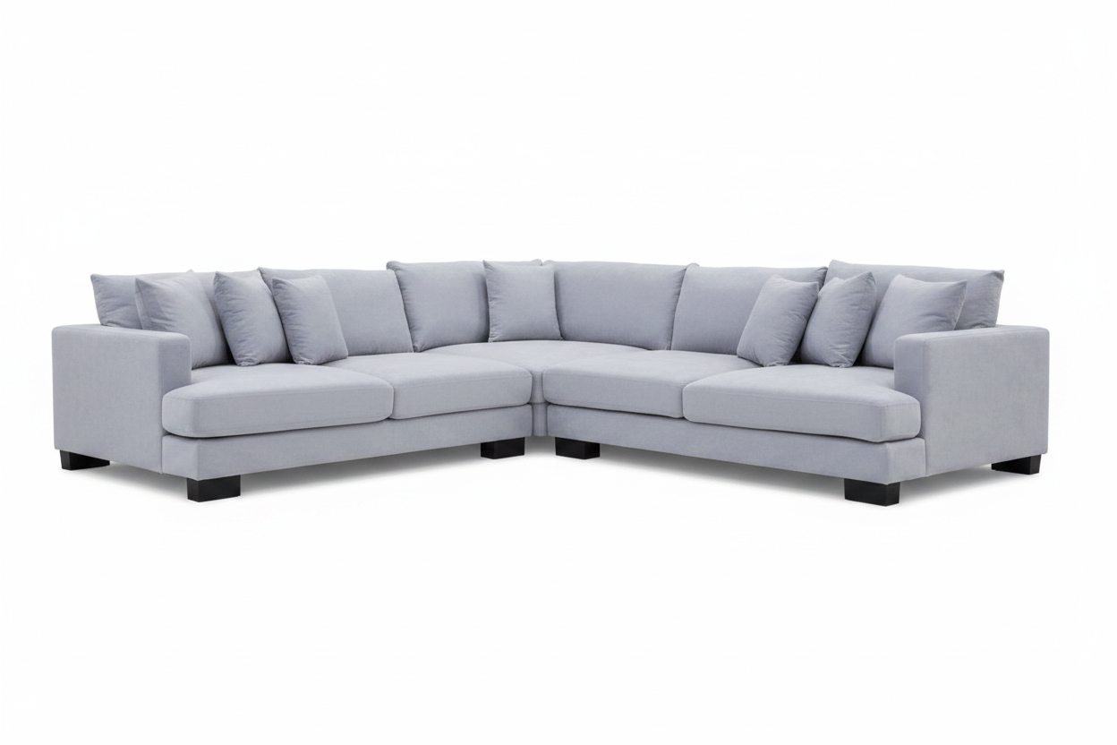 Manhattan Deep Seat Corner Fabric Lounge -Light Grey
