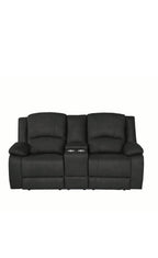 Captvix 2 Seater Rhino Suede Fabric Electric Recliner Lounge Jet